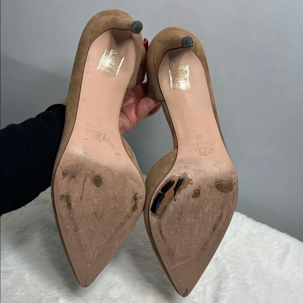 J. Crew Colette D'Orsay Suede Ashen Brown Pumps Made in Italy Sz 8.5